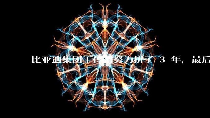 比亚迪集团王传福努力拼了 3 年，最后反而跌了近32亿，其原因是什么？